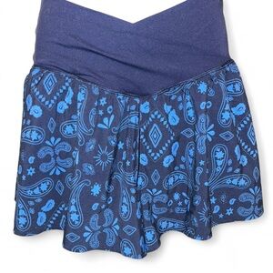 Chic Navy Paisley Mini Skort